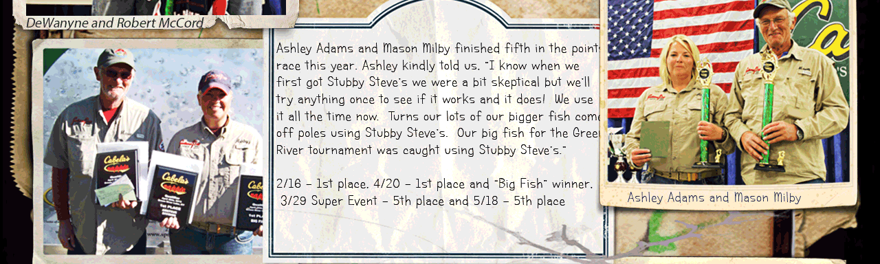 Ashley Adams and Mason Milby finshed fifth in Crappi USA's 2013 points race..... Mason really loves our "Lightnin' Bug" pellets!